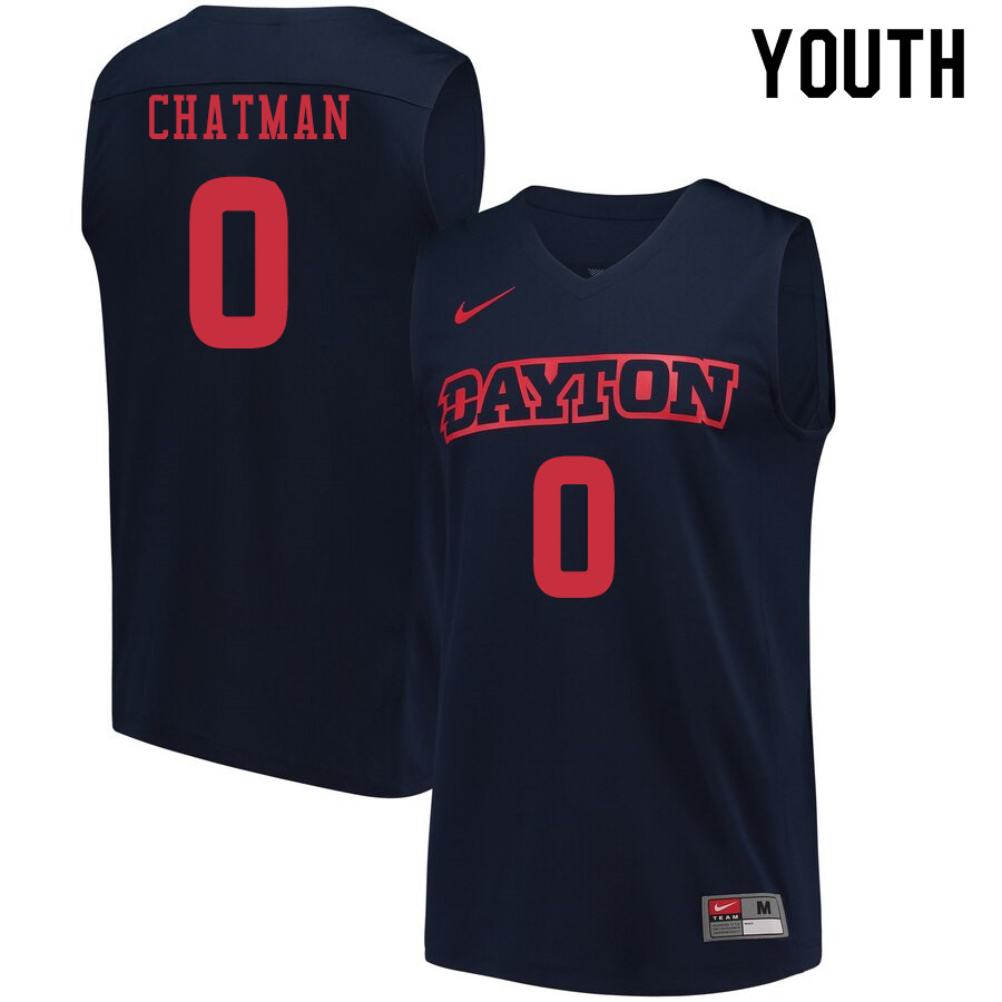 Youth #0 Rodney Chatman Dayton Flyers College Basketball Jerseys Sale-Navy